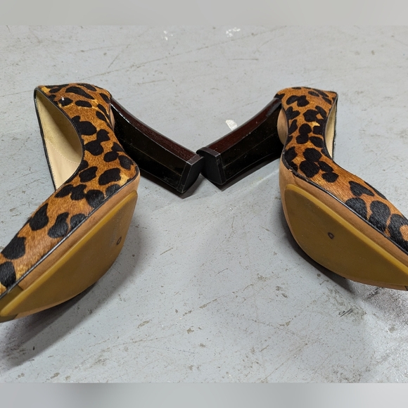 Cole Haan Chelsea Black Heel Pump Woodbury Ocelot Print Haircalf Pump. - Picture 7 of 8